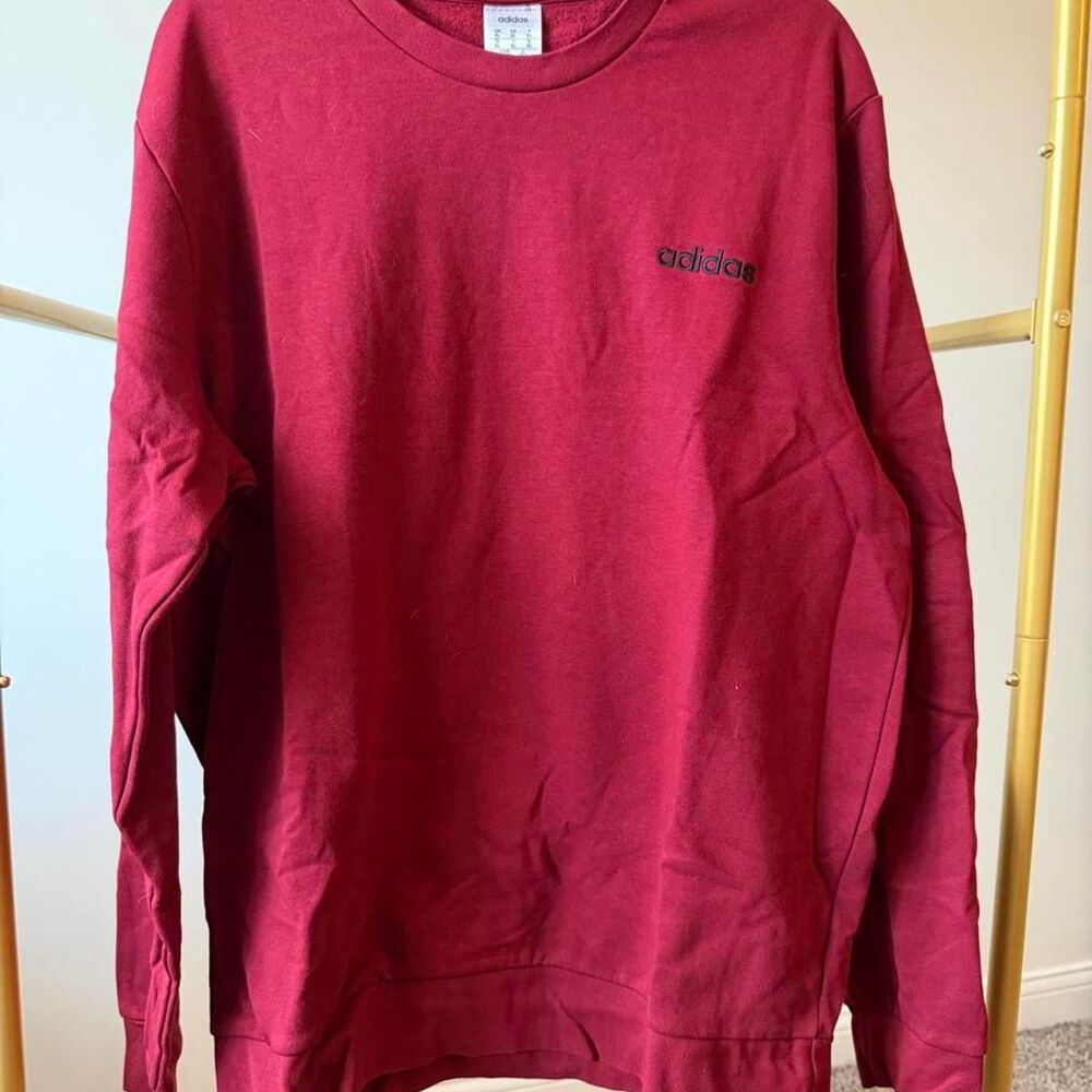 Adidas Men's Red Crewneck Sweatshirt